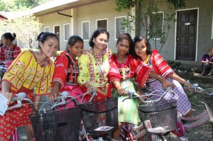 Cecil Oebanda with young women of the Matigsalug Indigenous Peoples Tribe in Mindanao who were recipients of Educational Assistance from VF and its partners, including Bicycles from 88 Bikes, in 2013 . Over 30 young indigenous girls were beneficiaries of the Project